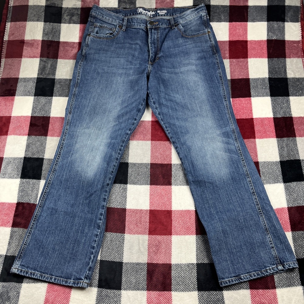 Wrangler Retro Jeans Mens 38x32(31") Relaxed Boot Western Rodeo Dark Wash - Picture 3 of 12